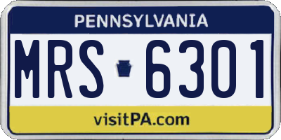 PA license plate MRS6301