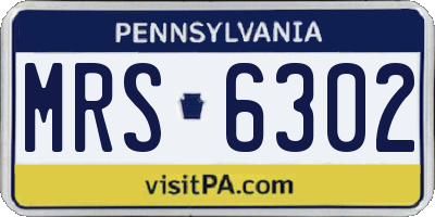 PA license plate MRS6302