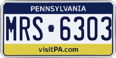 PA license plate MRS6303