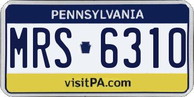 PA license plate MRS6310