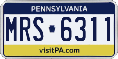 PA license plate MRS6311