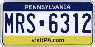PA license plate MRS6312
