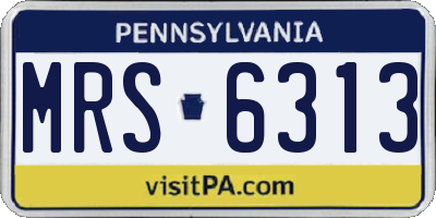 PA license plate MRS6313