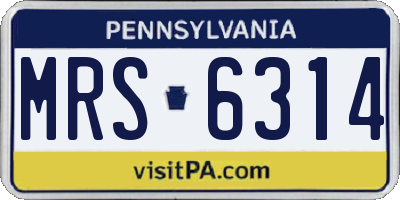 PA license plate MRS6314