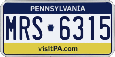 PA license plate MRS6315