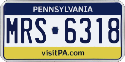 PA license plate MRS6318