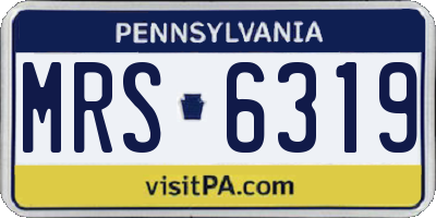 PA license plate MRS6319