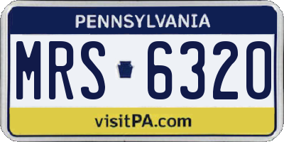 PA license plate MRS6320