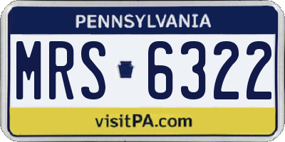 PA license plate MRS6322