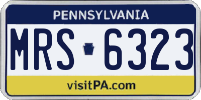PA license plate MRS6323