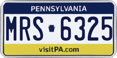 PA license plate MRS6325