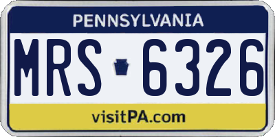 PA license plate MRS6326