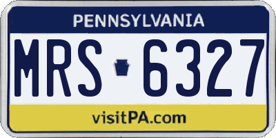 PA license plate MRS6327