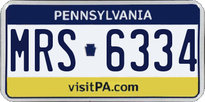 PA license plate MRS6334