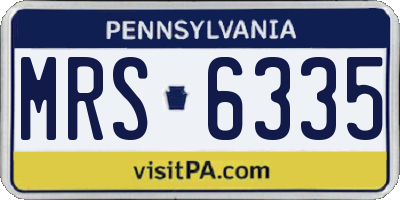 PA license plate MRS6335