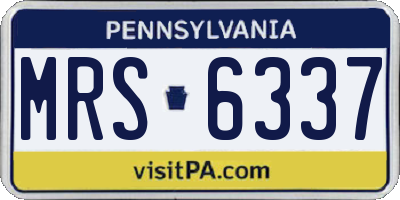 PA license plate MRS6337