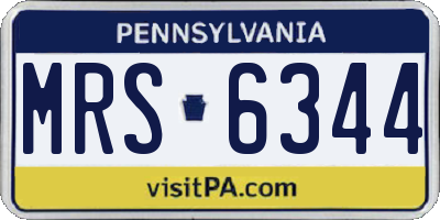 PA license plate MRS6344