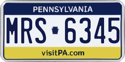 PA license plate MRS6345