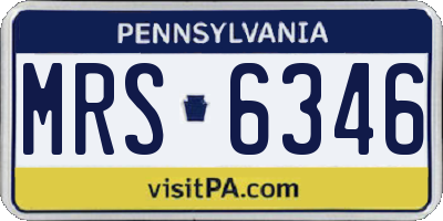 PA license plate MRS6346