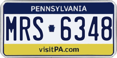 PA license plate MRS6348