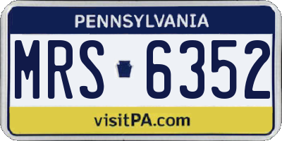 PA license plate MRS6352