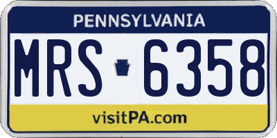 PA license plate MRS6358