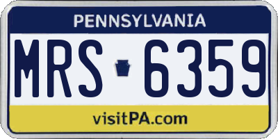 PA license plate MRS6359