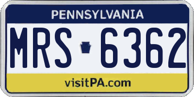PA license plate MRS6362