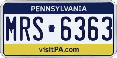 PA license plate MRS6363