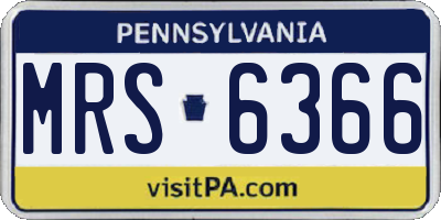 PA license plate MRS6366
