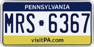 PA license plate MRS6367