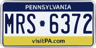 PA license plate MRS6372