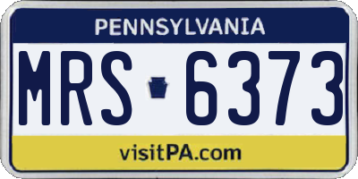 PA license plate MRS6373