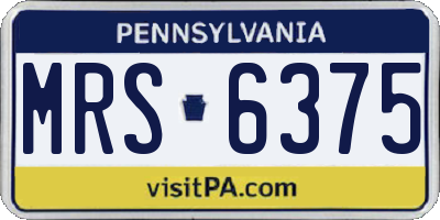 PA license plate MRS6375