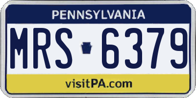 PA license plate MRS6379