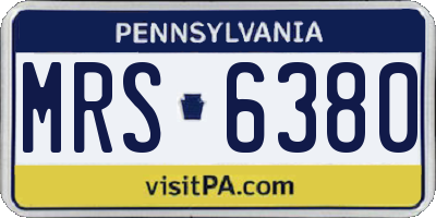 PA license plate MRS6380