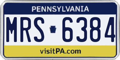 PA license plate MRS6384