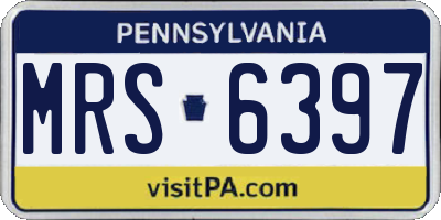 PA license plate MRS6397