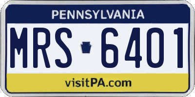 PA license plate MRS6401