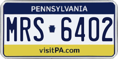 PA license plate MRS6402