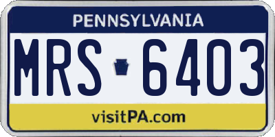 PA license plate MRS6403