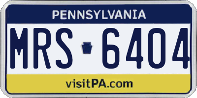 PA license plate MRS6404