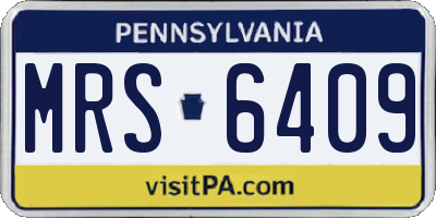 PA license plate MRS6409