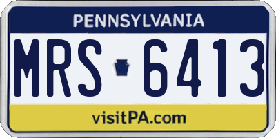 PA license plate MRS6413
