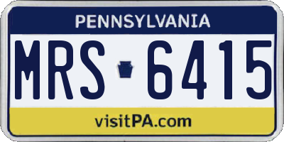 PA license plate MRS6415