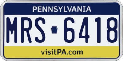 PA license plate MRS6418