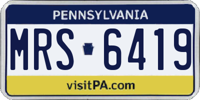 PA license plate MRS6419