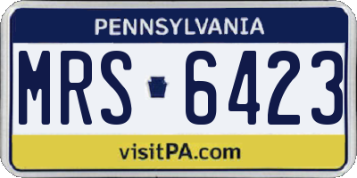PA license plate MRS6423