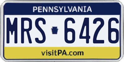 PA license plate MRS6426