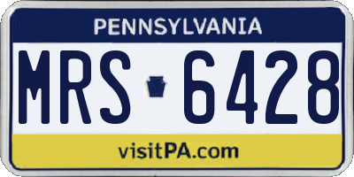 PA license plate MRS6428